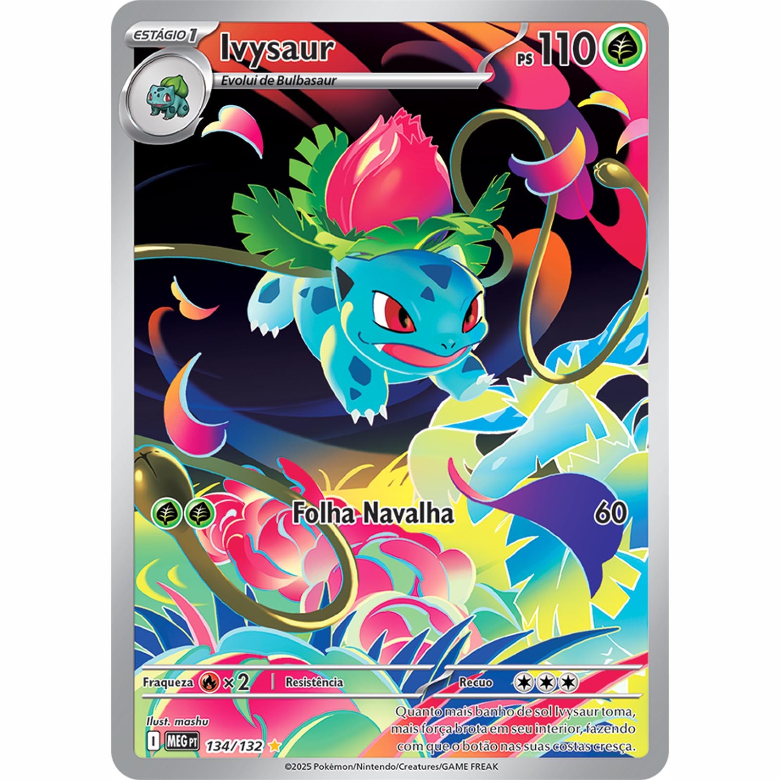 Carta Pokémon - Ivysaur 134/132 - Megaevolução - Copag Escala