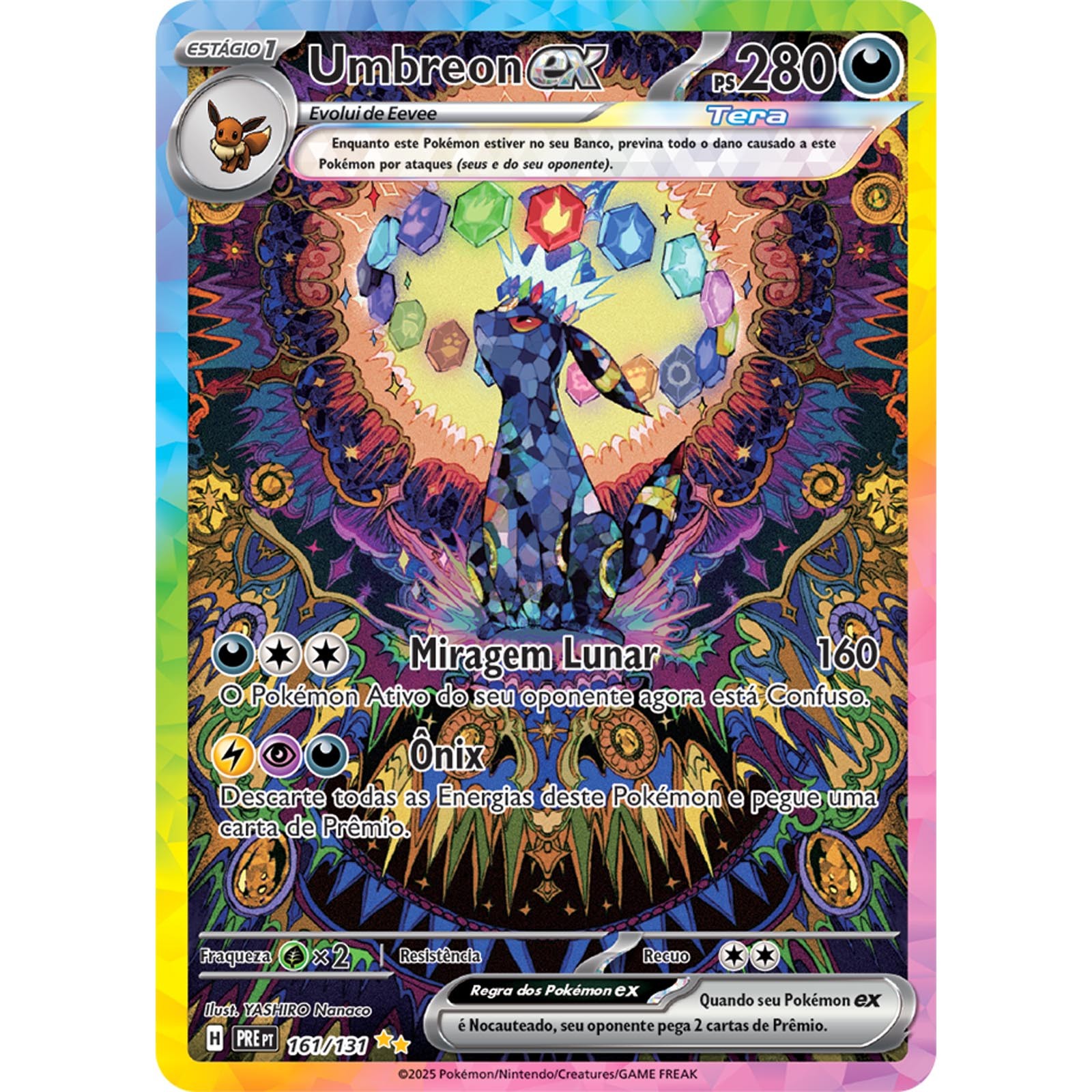 Umbreon ex 161/131 ポケモンカード Carta Pokémon - Umbreon Ex 161/131 - Evoluções Prismáticas - Copag