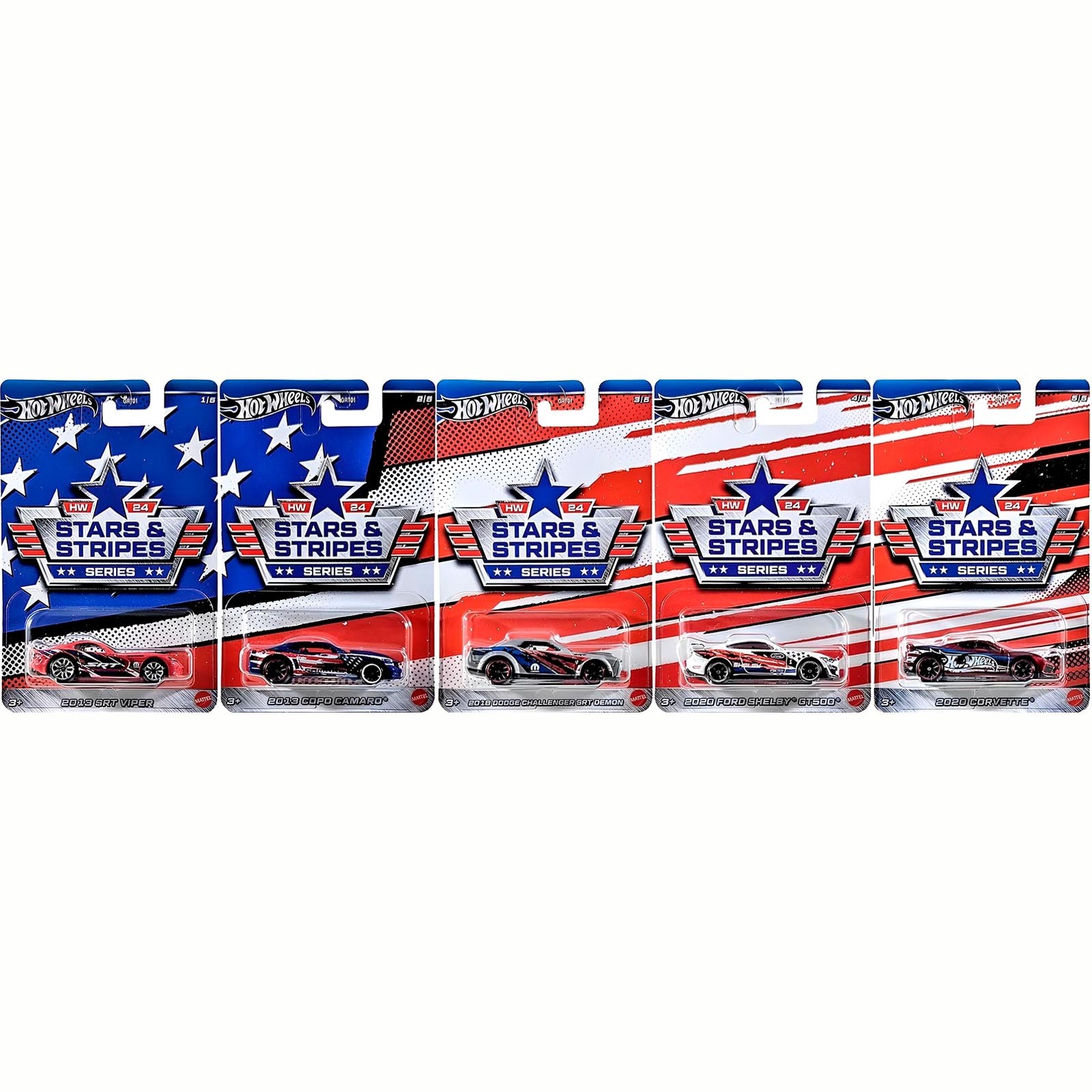 Hot Wheels - Set 5 Miniaturas - Stars & Stripes 2024 - GRT01-945H